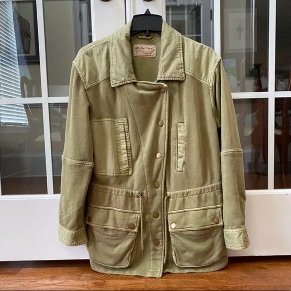 FREE PEOPLE Saturday Utility Jacket In Sweet Sage - Picture 5 of 7